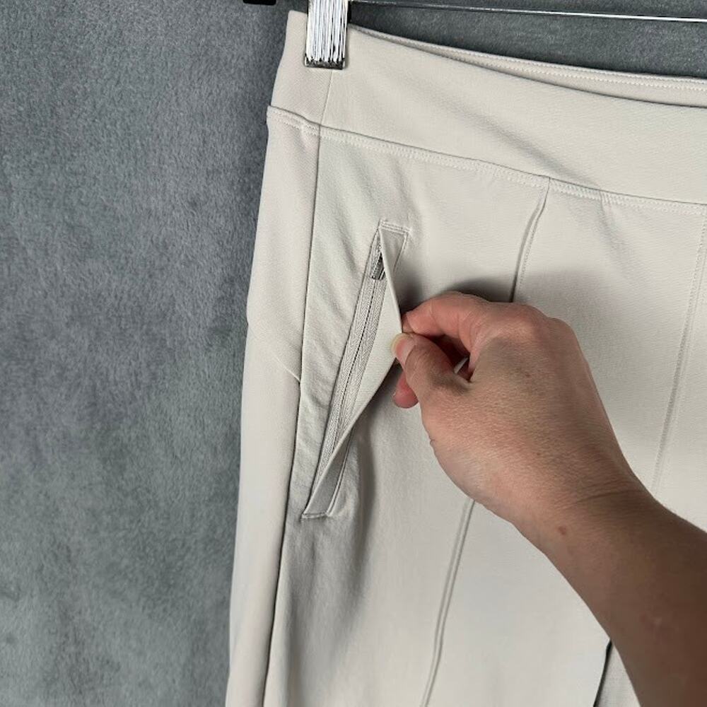 Athleta Headlands Hybrid Pants Womens 10 Cream Crop Stretch Comfort Minimalist - Picture 4 of 15
